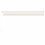 vidaXL Auvent automatique avec capteur de vent et LED 500x350 cm Crème