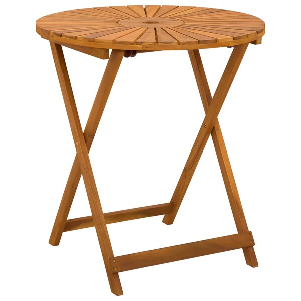 vidaXL Table de jardin pliante Naturel Ø70 x 75 cm