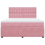 vidaXL Sommier à lattes de lit avec matelas Rose 180x200 cm Velours