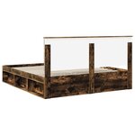vidaXL Cadre de lit Chêne fumé 180 x 200 cm Bois de pin massif