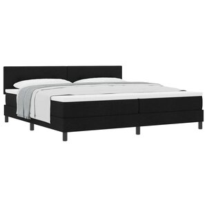 vidaXL Lit à ressorts avec matelas Noir 200 x 200 cm tissu