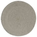 vidaXL Napperons 4 Pièces Gris Plain 38 cm Rond Coton