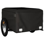 vidaXL Remorque de vélo noir et jaune 45 kg fer