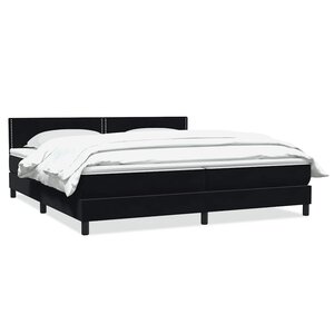 vidaXL Sommier à lattes de lit avec matelas noir 180x210 cm velours