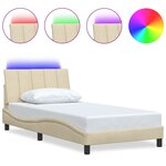 vidaXL Cadre de lit sans matelas crème 100x200 cm tissu