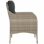 vidaXL Chaises de jardin coussins lot de 2 gris clair résine tressée