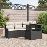 vidaXL Ensemble de Canapés de Jardin de 5 Pièces Noir Poly Rattan