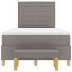 vidaXL Lit à Ressorts avec Matelas & Banc Taupe 120x190 cm Tissu