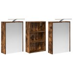 vidaXL Ensemble de Meubles de Salle de Bain 3 Pièces 126 x 16 x 62.5 cm