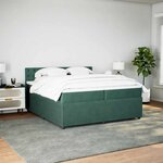 vidaXL Sommier à lattes de lit et matelas Vert foncé 200x200cm Velours