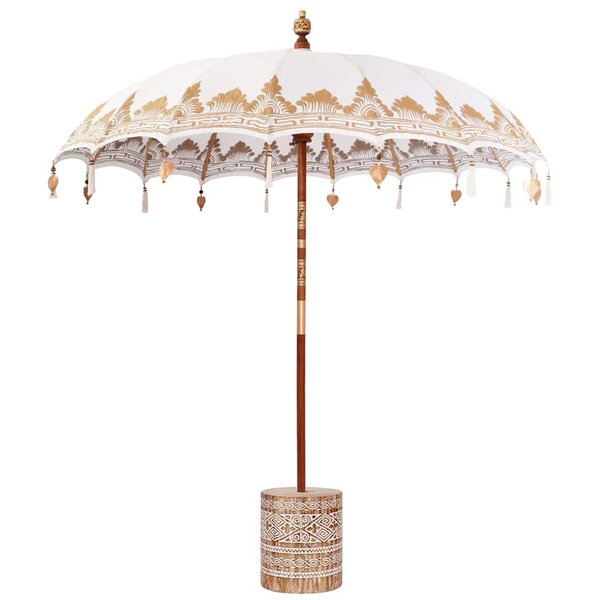 vidaXL Parasol balinais 260 2 Pièces Crème Coton et bois massif
