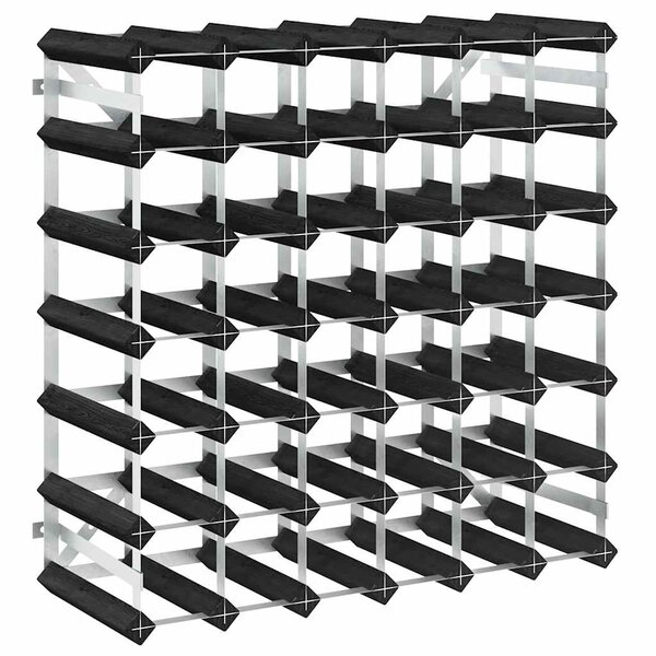 vidaXL Casier à bouteilles pour 42 bouteilles Noir Bois de pin solide