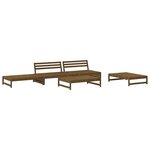 vidaXL Salon de jardin 5 Pièces marron miel bois de pin massif