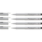 étui de 4  stylos feutre ECCO PIGMENT noir FABER-CASTELL