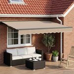 vidaXL Cadre de store manuel avec LEDs Beige et Anthracite 3 5 x 2 m
