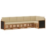 vidaXL Ensemble de canapé d'angle avec coussin 5 Pièces Naturel