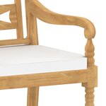 vidaXL Chaises Batavia lot de 4 avec coussins Bois de teck solide