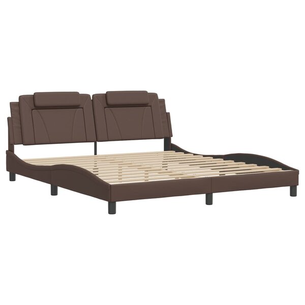 vidaXL Cadre de lit avec tête de lit Marron 180x200 cm Similicuir