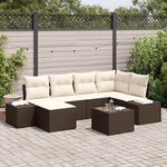 vidaXL Canapé de jardin 6 pièces avec coussins en poly rotin gris