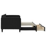 vidaXL Lit de jour avec gigogne et tiroirs sans matelas noir 80x200 cm