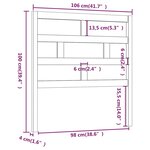 Vidaxl tête de lit gris 106x4x100 cm bois massif de pin