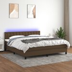 vidaXL Sommier à lattes de lit matelas et LED Marron foncé 180x200 cm