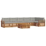 vidaXL Ensemble de canapés d'extérieur 7 Pièces Gris Naturel et Clair