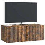 vidaXL Meuble TV mural 78 5 x 41 x 30 cm Chêne fumé Bois d'ingénierie