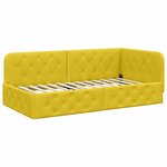 vidaXL Cadre de lit d'angle Jaune 90 x 190 cm Velours