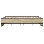 vidaXL Cadre de lit chêne sonoma 120x200 cm bois d'ingénierie et métal
