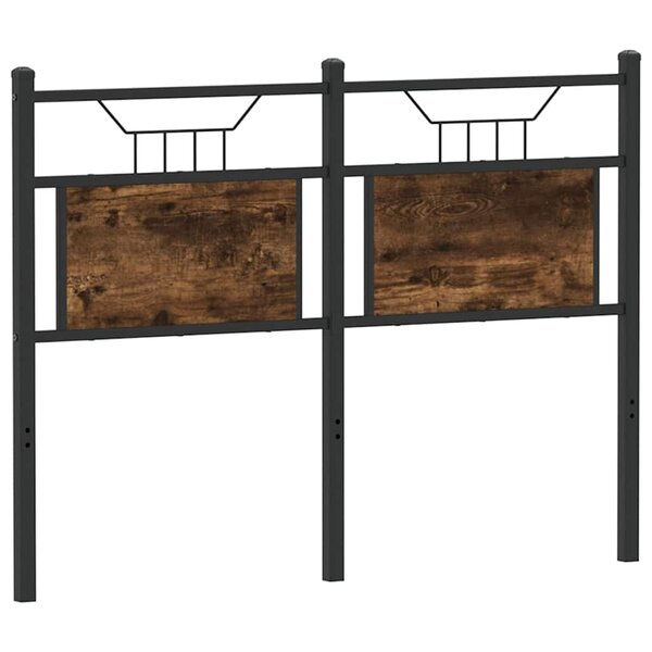 vidaXL Tête de lit chêne fumé 120 cm bois d'ingénierie et acier