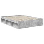 vidaXL Cadre de lit avec tiroir Gris Béton 150 x 200 cm Pin massif