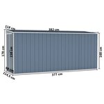 Vidaxl abri de jardin mural gris 118x382x178 cm acier galvanisé