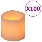 vidaXL Bougie électrique à LED 100 Pièces Blanc chaud