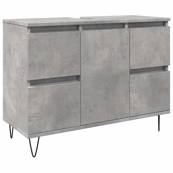 vidaXL Armoire salle de bain gris béton 80x33x60cm bois d'ingénierie