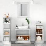vidaXL Ensemble de mobilier de salle de bain avec tiroir 3 Pièces Marron