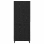 vidaXL Haut Armoire 2 Pièces Chêne noir Bois d'ingénierie
