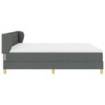 vidaXL Lit à ressorts avec matelas Gris foncé 200 x 200 cm tissu