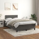 vidaXL Sommier à lattes de lit et matelas gris foncé 120x190cm velours