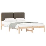 vidaXL Cadre de lit avec tête de lit rembourrée Taupe 140 x 190 cm