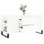 vidaXL Table basse blanc 102x44 5x50 cm bois d'ingénierie
