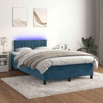 vidaXL Sommier à lattes de lit avec matelas LED Bleu foncé 120x200 cm