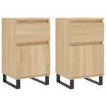 vidaXL Buffets 2 Pièces chêne sonoma 40x35x70 cm bois d'ingénierie