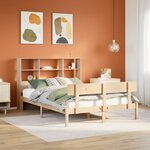 vidaXL Lit bibliothèque sans matelas 140x190 cm bois de pin massif