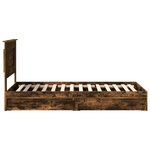vidaXL Lit de Rangement Chêne fumé 75 x 190 cm Bois d'ingénierie