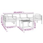 vidaXL Salon de jardin 7 Pièces avec coussins Aluminium Anthracite