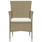 vidaXL Ensemble à manger de jardin et coussins 3 Pièces Poly rotin Beige