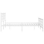 vidaXL Cadre de lit métal sans matelas et pied de lit blanc 150x200 cm