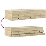 vidaXL Lit de jour et tiroirs chêne sonoma 75x190cm bois d'ingénierie