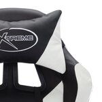 vidaXL Fauteuil de jeux vidéo avec LED RVB Blanc et noir Similicuir